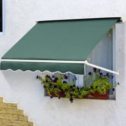 Toldo Outsunny para ventana/puerta retráctil verde 132x180x70 cm