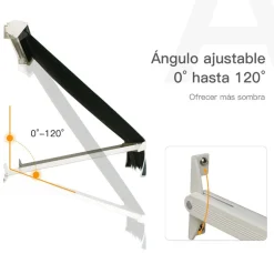 Toldo Outsunny para ventana/puerta retráctil verde 132x180x70 cm