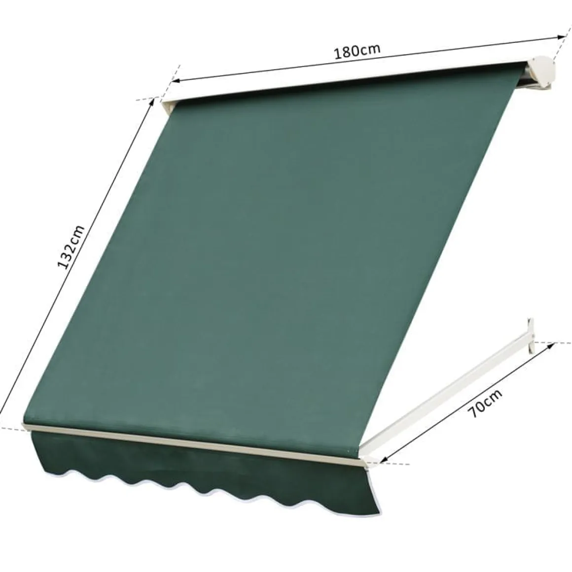 Toldo Outsunny para ventana/puerta retráctil verde 132x180x70 cm