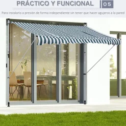 Toldo portátil Cumbre Outsunny retráctil con manivela 170-280x300x150 cm