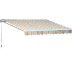 Toldo retráctil Outsunny con manivela naranja/beige 18x300x250 cm