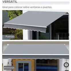 Toldo retráctil Outsunny con manivela 295x245 cm