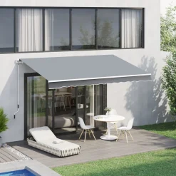 Toldo retráctil Outsunny con manivela 295x245 cm