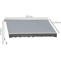 Toldo retráctil Outsunny con manivela 295x245 cm