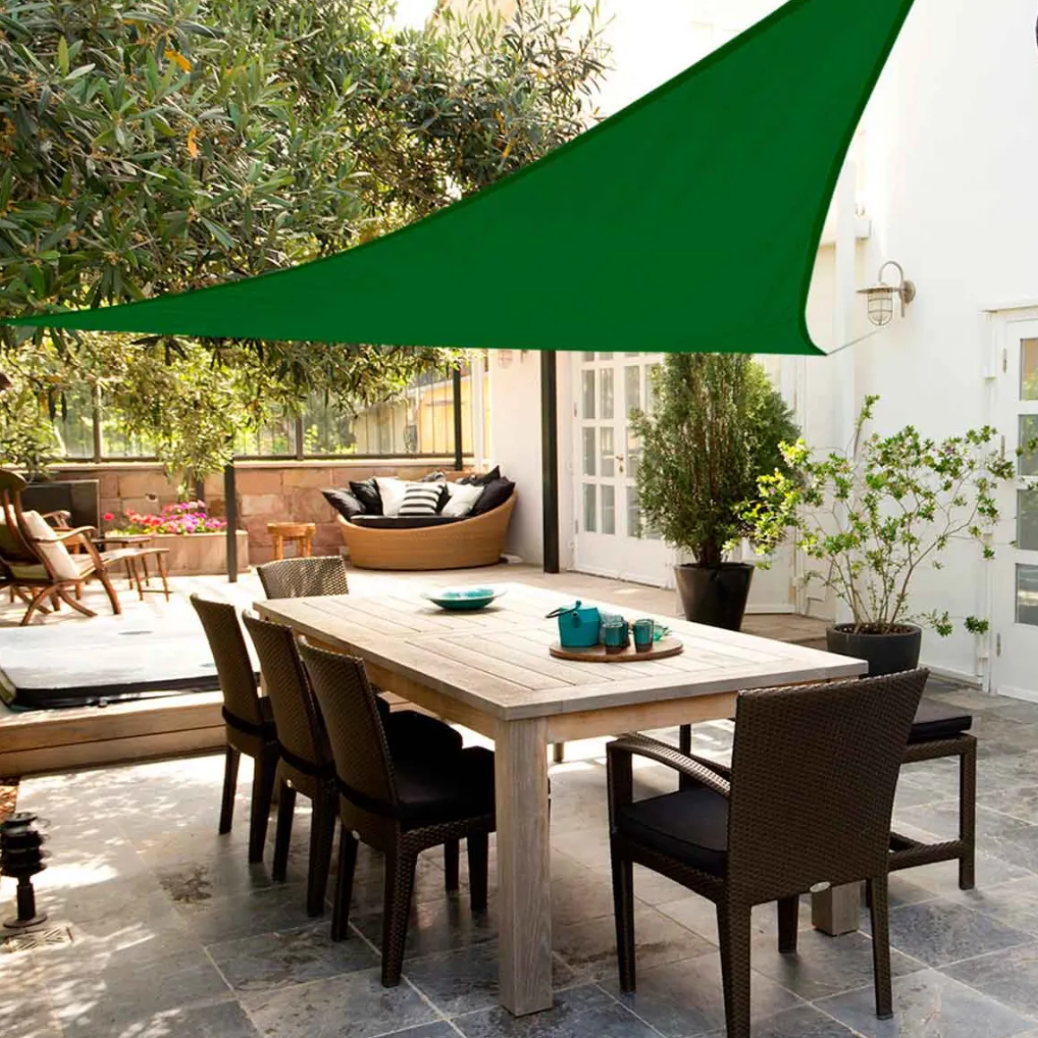 Toldo vela de sombreo Aktive Garden poliéster 5x5x5 m