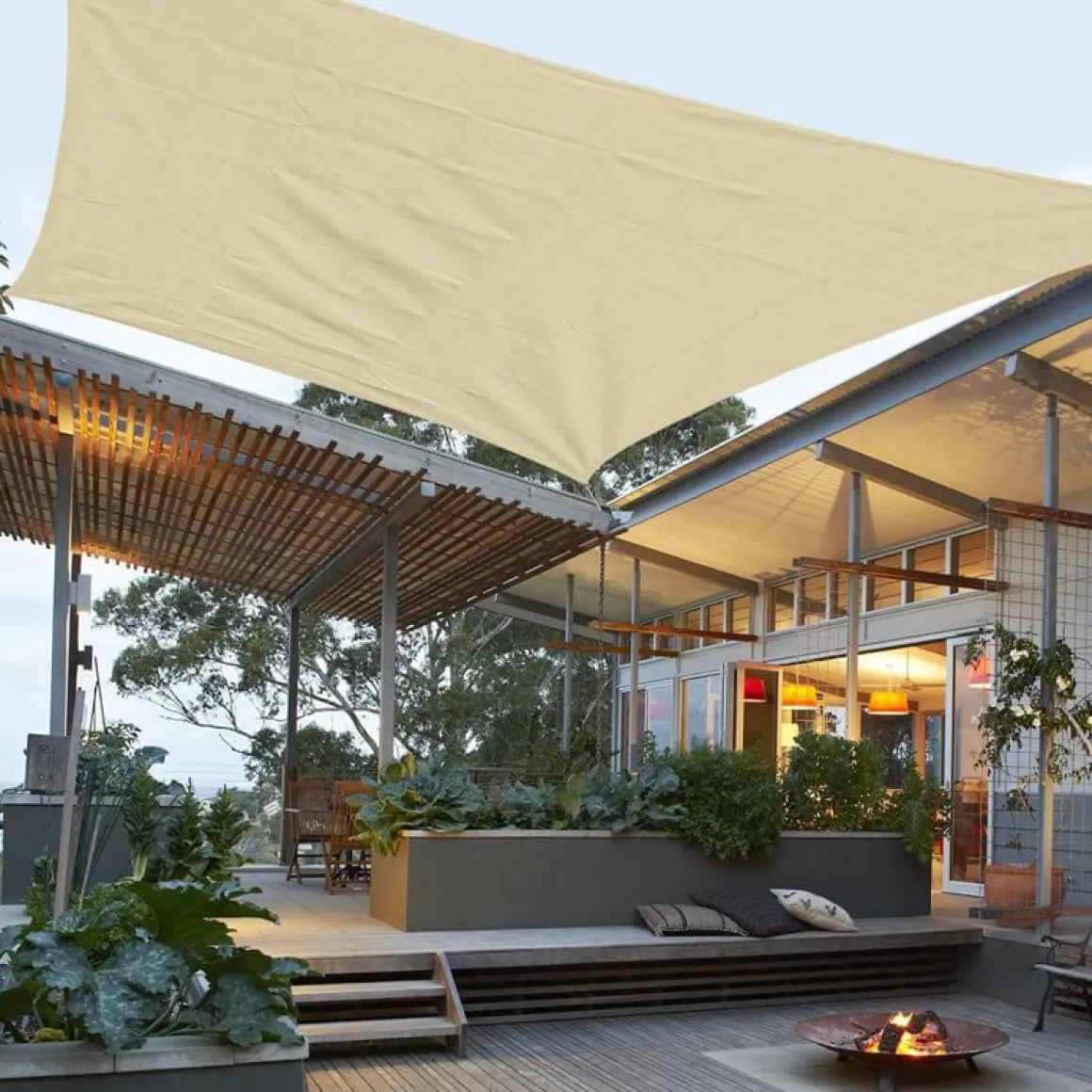Toldo vela Outsunny cuadrado arena 3x4 m