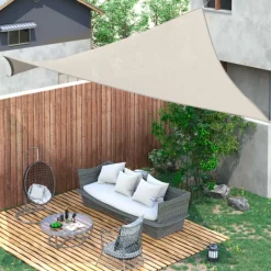 Toldo vela Outsunny rectangular poliéster anti UV beige 400x600 cm