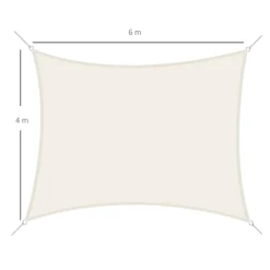 Toldo vela Outsunny rectangular poliéster anti UV beige 400x600 cm
