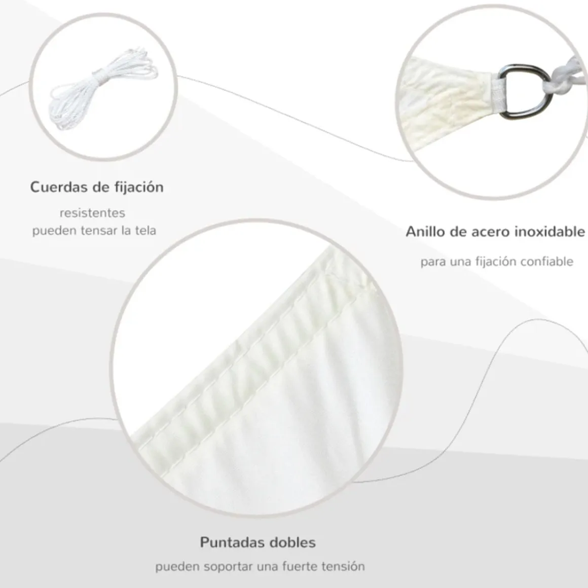 Toldo vela Outsunny rectangular poliéster anti UV beige 400x600 cm