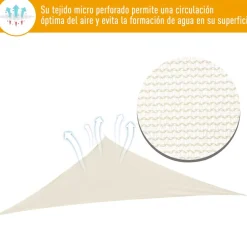 Toldo vela Outsunny triangular crema 4x4x4 m