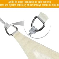 Toldo vela Outsunny triangular crema 4x4x4 m