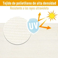 Toldo vela Outsunny triangular crema 4x4x4 m