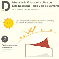 Toldo vela Outsunny triángulo rojo 300x300x300 cm
