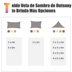 Toldo Vela rectangular Outsunny crema 4x3 m