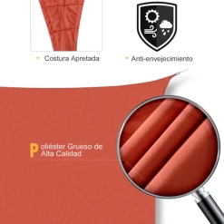 Toldo vela rectangular Outsunny rojo 300x400 cm
