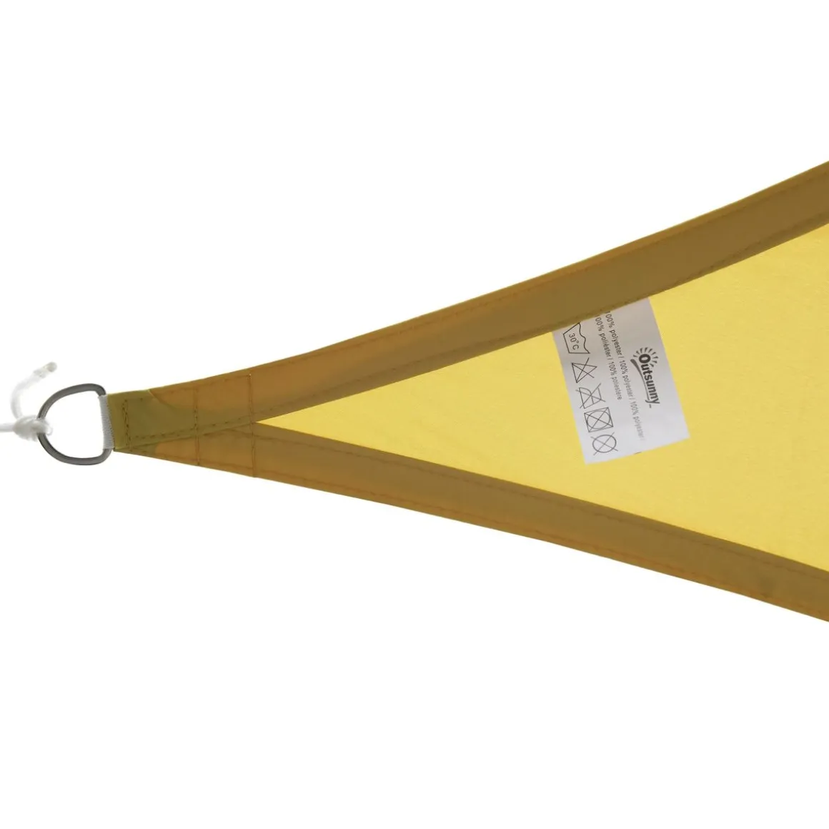 Toldo vela Ritual Outsunny diseño triangular arena 6x6 m