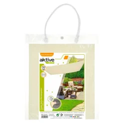Toldo vela sombreo Aktive Garden rectangular poliéster crema 2x3m