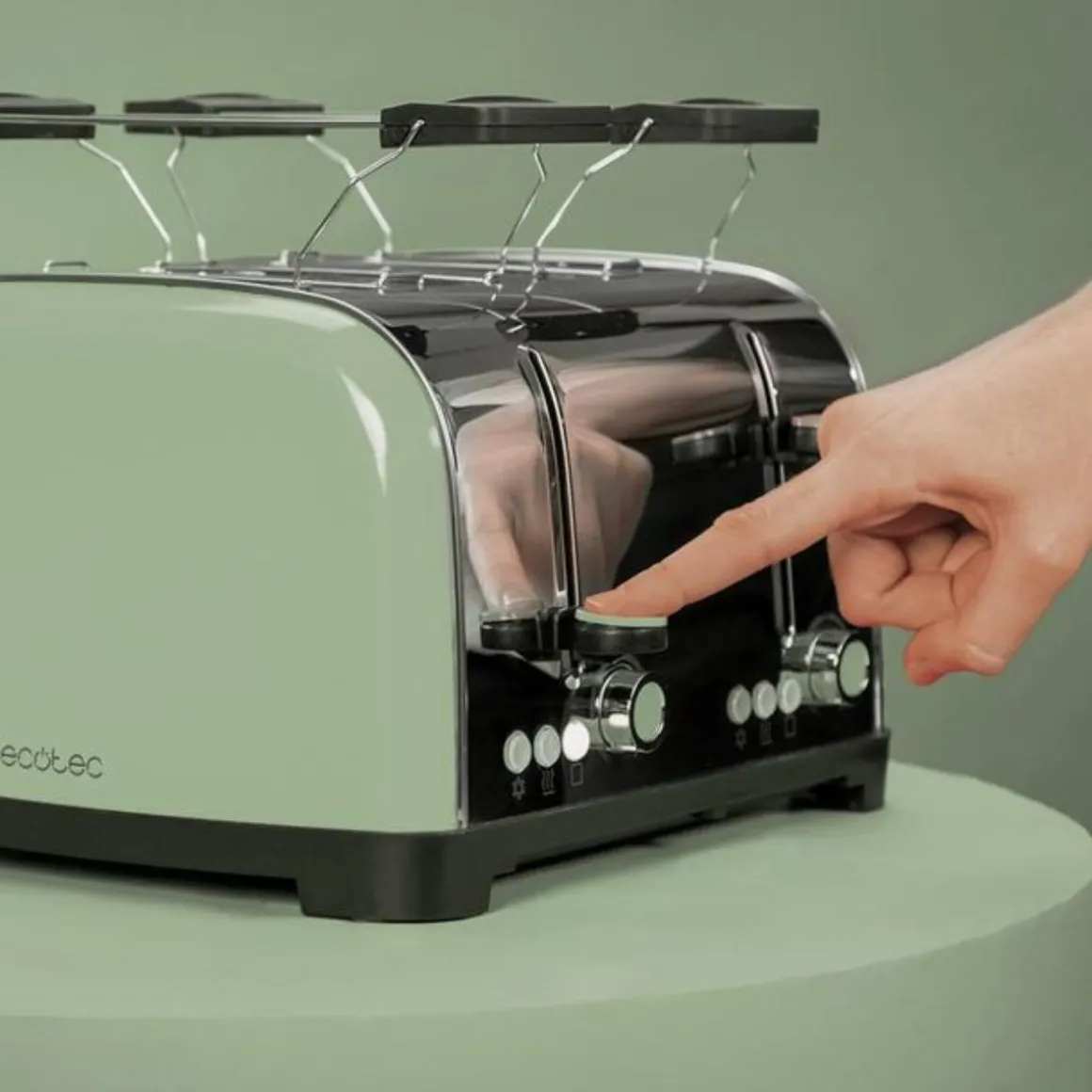 Tostador Cecotec Toastin time 1700 Double 1700W 4 ranuras cortas + soporte