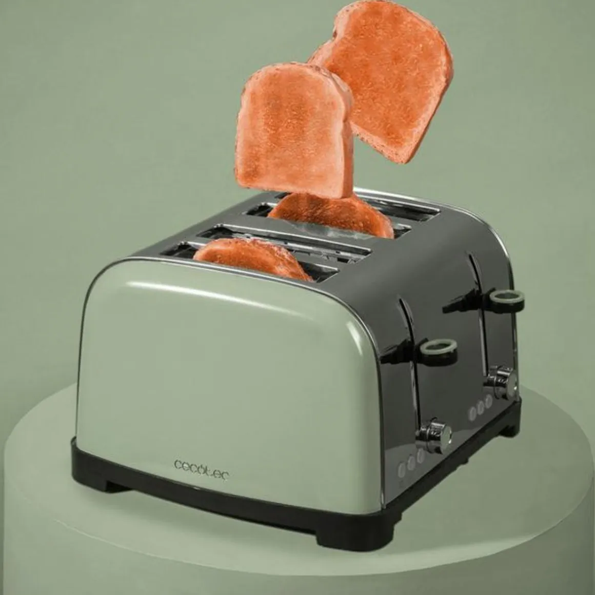 Tostador Cecotec Toastin time 1700 Double 1700W 4 ranuras cortas + soporte