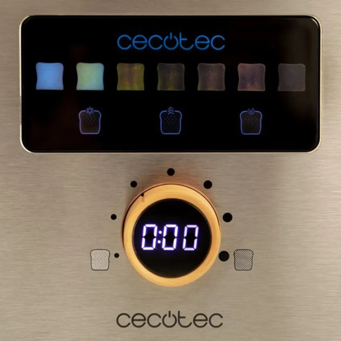 Tostador Cecotec Touch&Toast Double 950W 2 ranuras cortas acero inox