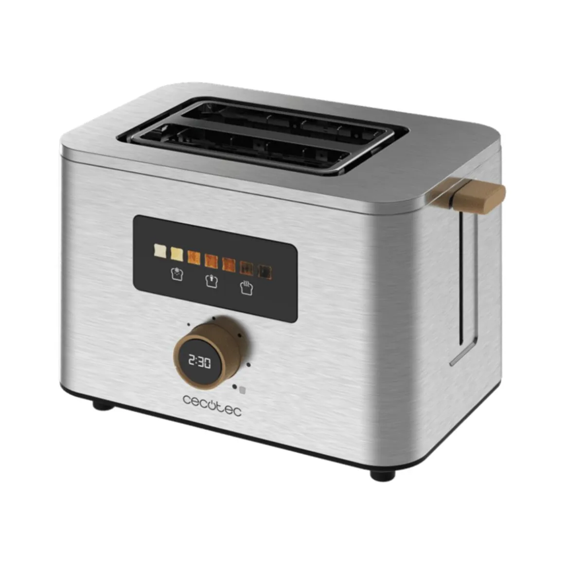 Tostador Cecotec Touch&Toast Double 950W 2 ranuras cortas acero inox