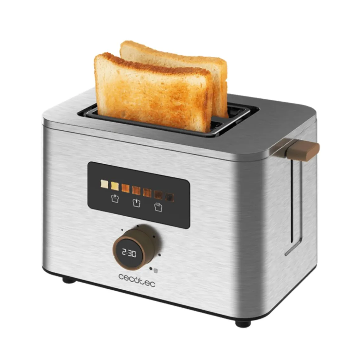 Tostador Cecotec Touch&Toast Double 950W 2 ranuras cortas acero inox