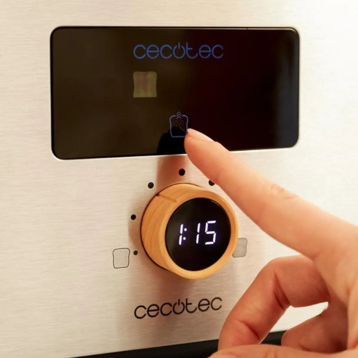Tostador Cecotec Touch&Toast Double 950W 2 ranuras cortas acero inox