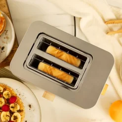 Tostador Cecotec Touch&Toast Double 950W 2 ranuras cortas acero inox