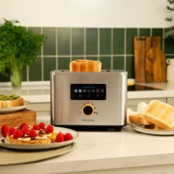 Tostador Cecotec Touch&Toast Double 950W 2 ranuras cortas acero inox