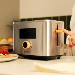 Tostador Cecotec Touch&Toast Double 950W 2 ranuras cortas acero inox