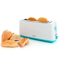 Tostador Gallery Dcook 800W ranura larga 3 funciones 7 posiciones de tostado blanco/azul