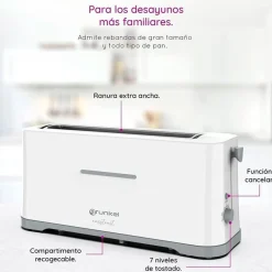 Tostador TS-40 EasyToast Grunkel 980W 7 niveles 2 rebanadas blanco