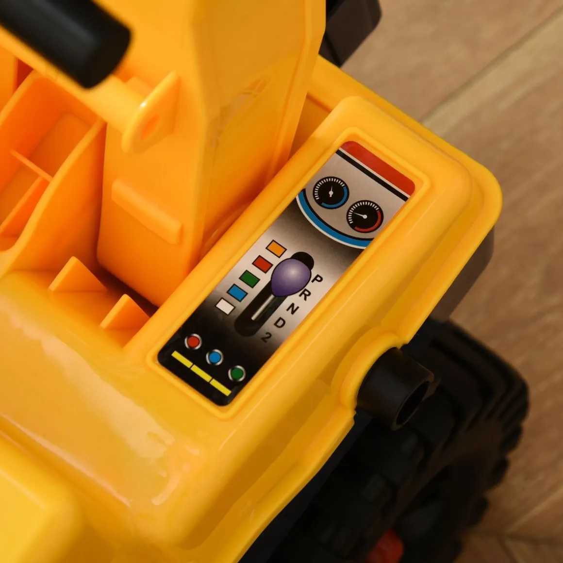 Tractor correpasillos Power Homcom con luces + música 2-3 años amarillo 58x90x28 cm