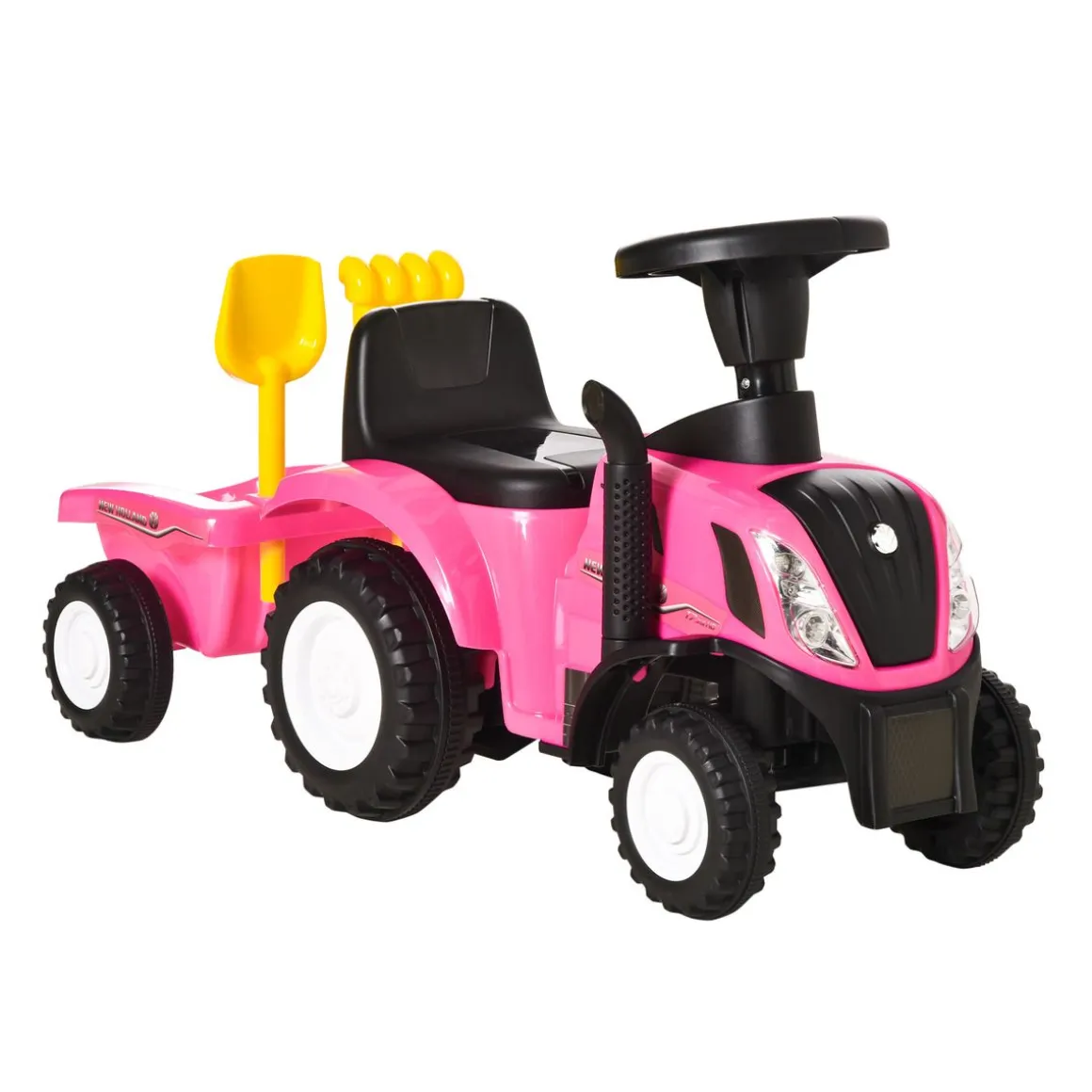 Tractor infantil Homcom con remolque desmontable 1-3 años 44x91x29 cm
