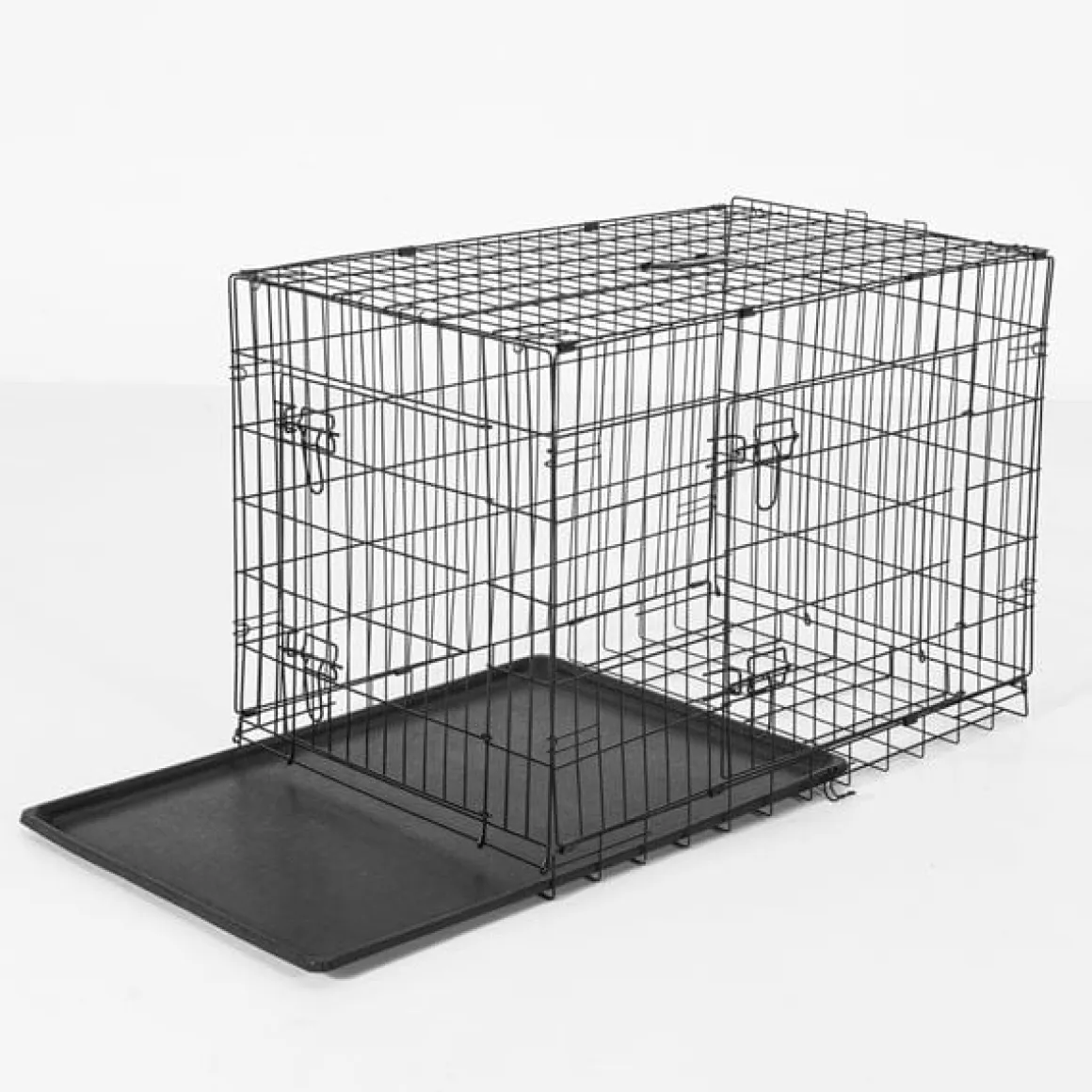 Transportín jaula para perros ABS acero negra 122x77x82 cm