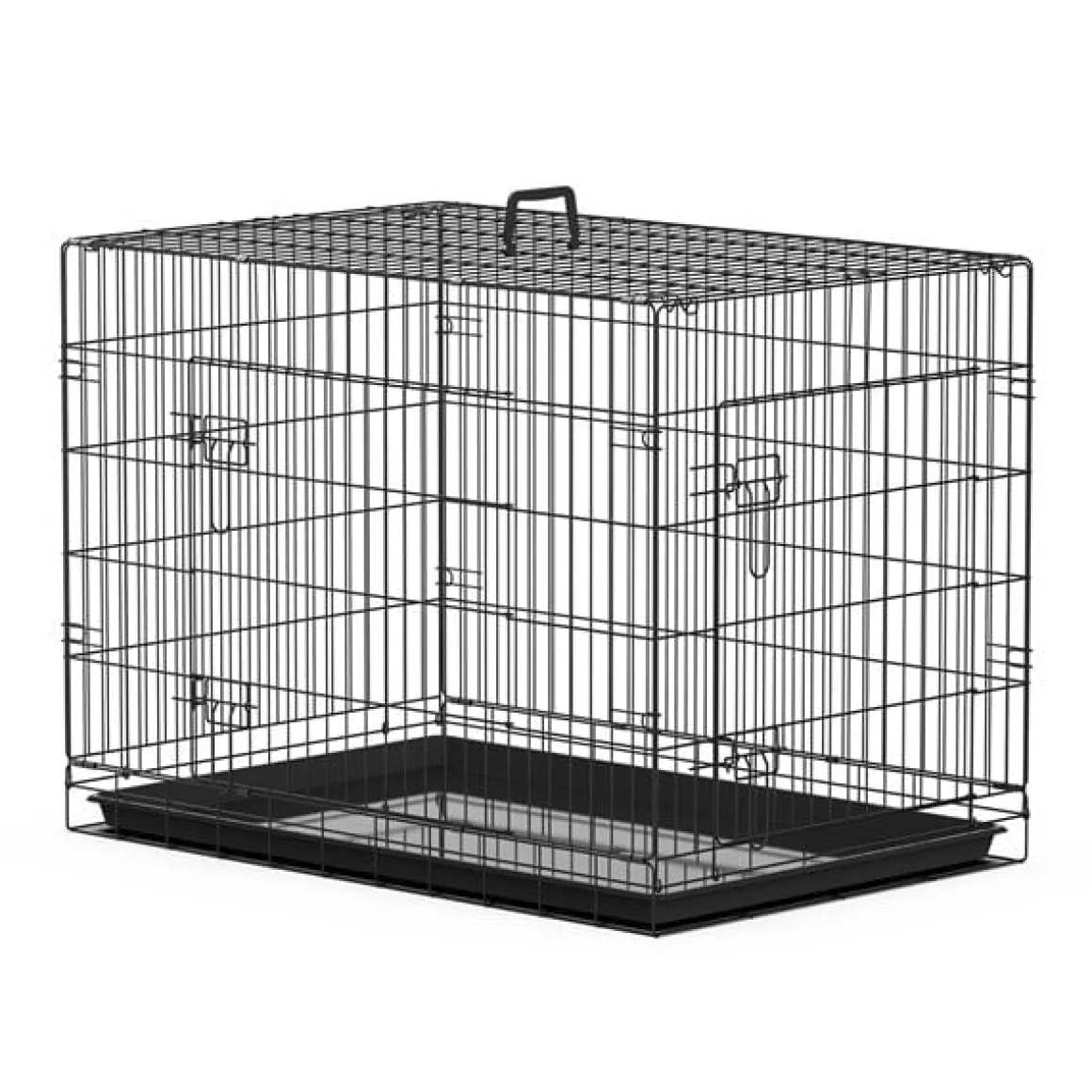Transportín para perros ABS acero negro 91x61x67 cm