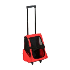 Transportín PawHut 2 en 1 con asa negro/rojo 55-99x42x25 cm
