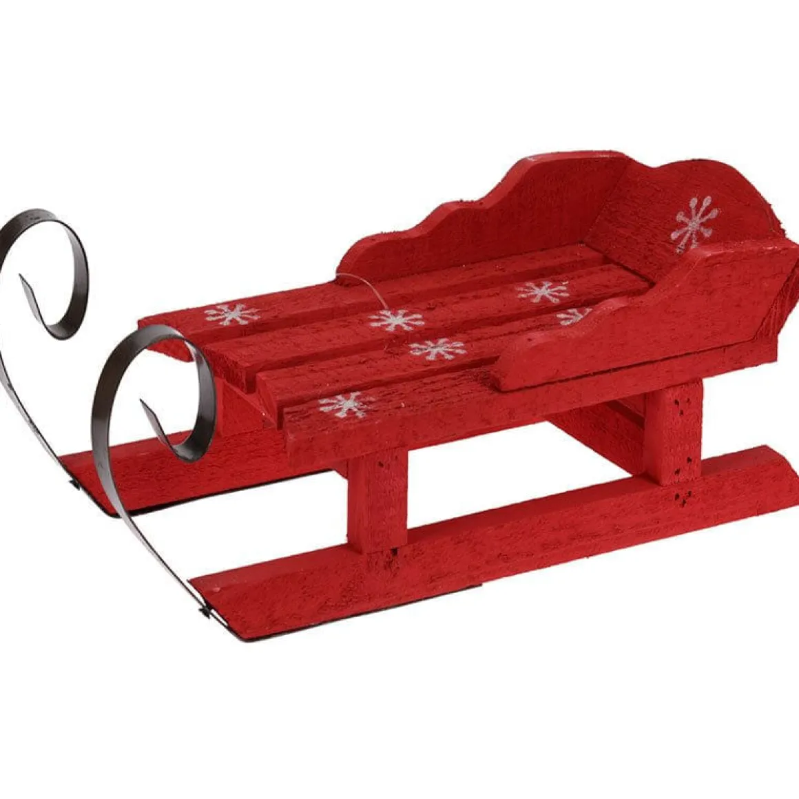 Trineo de madera decorativo rojo/negro 11x34x14 cm