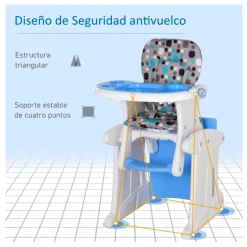 Trona para bebé Homcom 3 en 1 +6M 105x57x59 cm