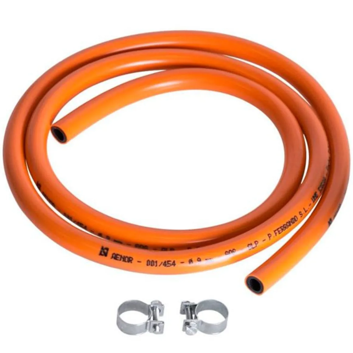 Tubo gas butano con abrazaderas 120 cm