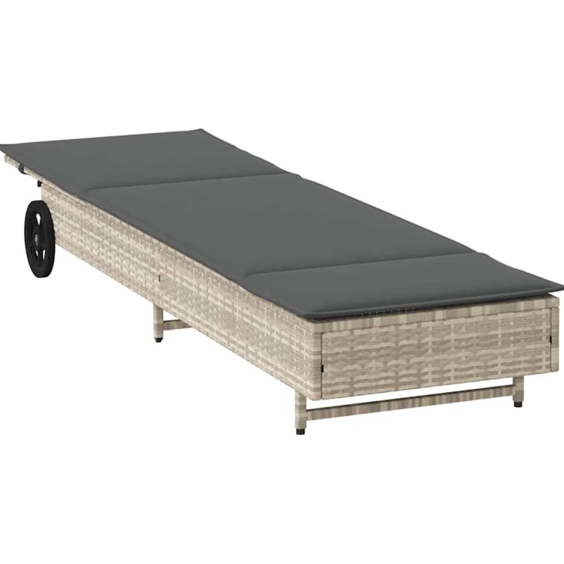 Tumbona Arenis reclinable 3 posiciones + 2 ruedas 80x179x55 cm