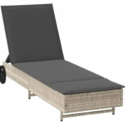 Tumbona Arenis reclinable 3 posiciones + 2 ruedas 80x179x55 cm