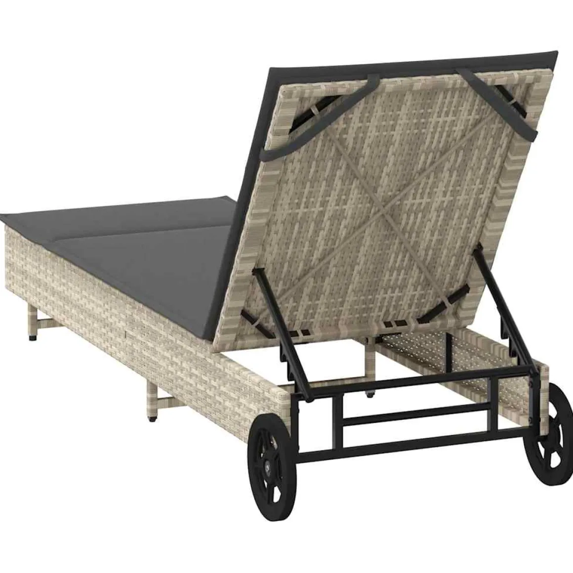 Tumbona Arenis reclinable 3 posiciones + 2 ruedas 80x179x55 cm