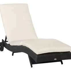 Tumbona Celeste Outsunny respaldo ajustable 5 posiciones 70x207x70 cm