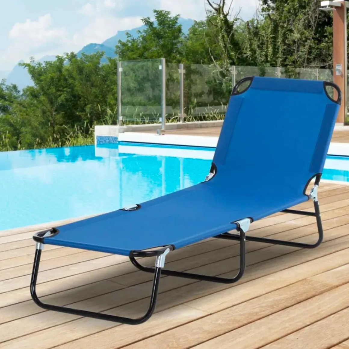 Tumbona de jardín Outsunny ajustable 5 niveles plegable 85x56x190 cm