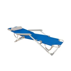 Tumbona de playa Aktive reclinable + reposacabezas azul