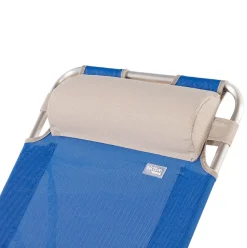 Tumbona de playa Aktive reclinable + reposacabezas azul