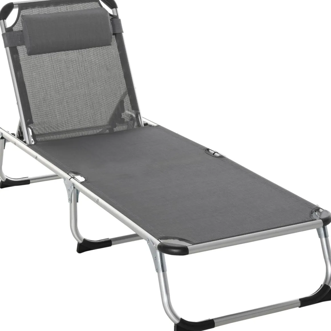 Tumbona Delta Outsunny reclinable 4 posiciones gris 76x165x60 cm