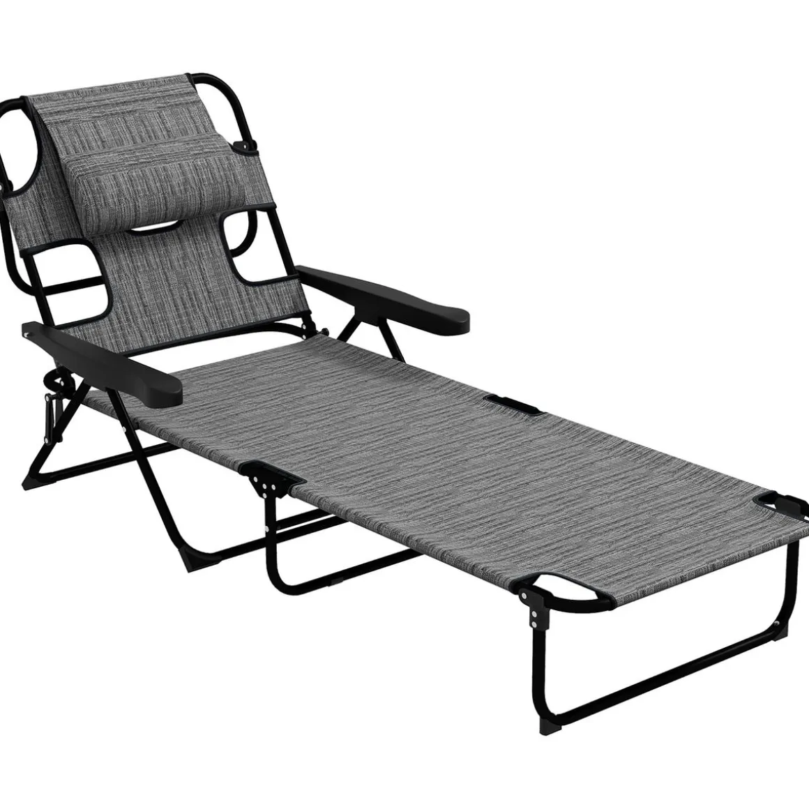Tumbona Flexx Outsunny plegable con respaldo ajustable gris 31x194x72 cm