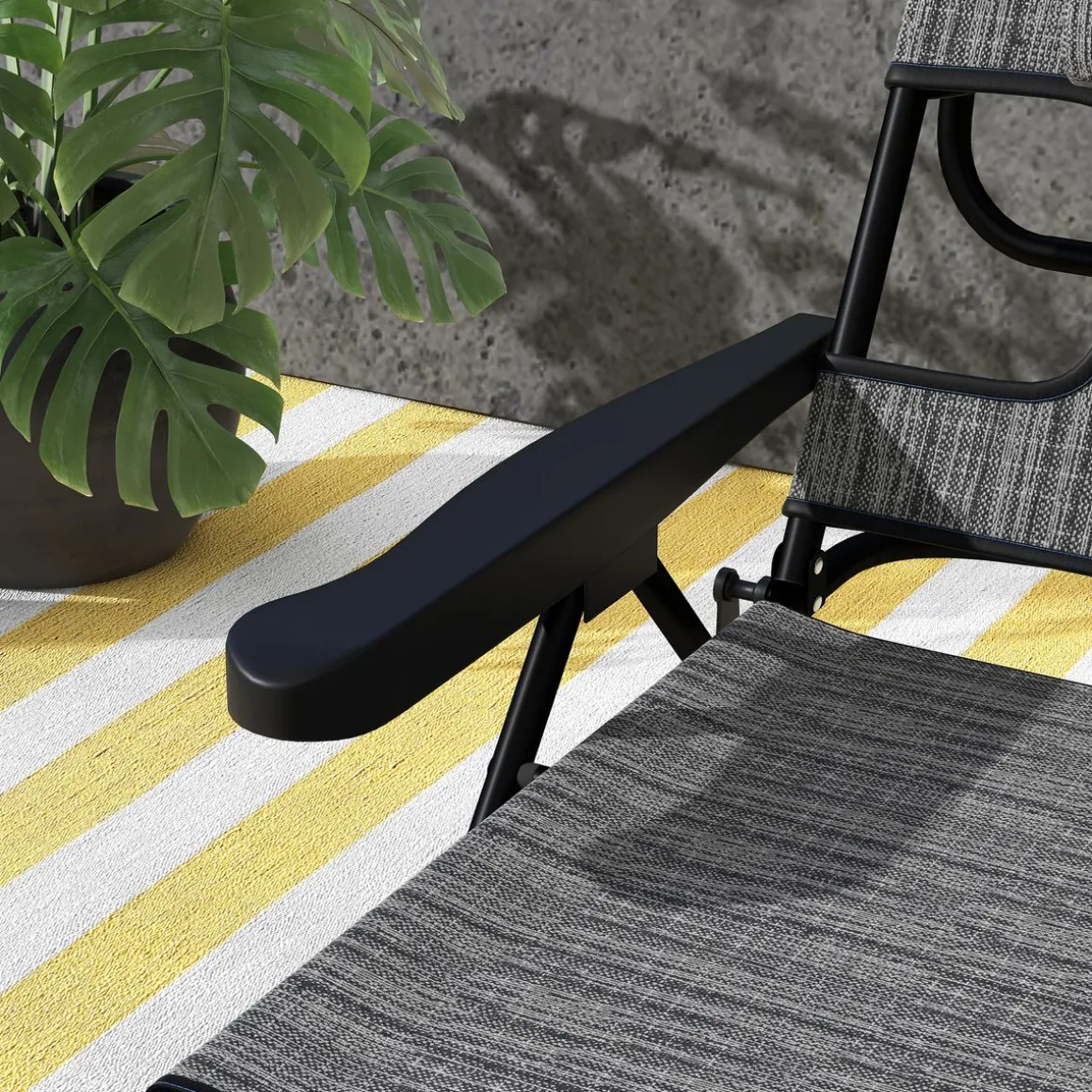 Tumbona Flexx Outsunny plegable con respaldo ajustable gris 31x194x72 cm